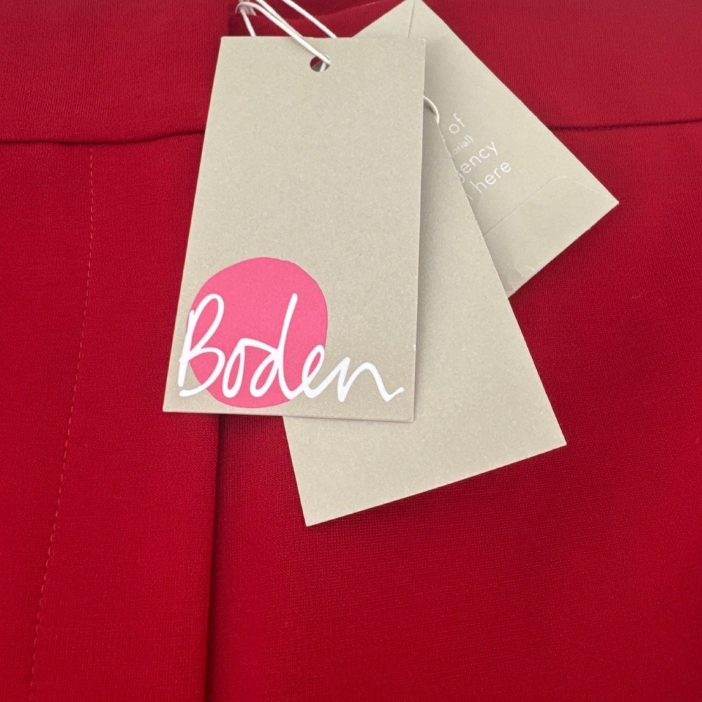 Boden Richmond Women Pants 8R Red Ponte Jersey Stretch Kick Flare NWT - Picture 3 of 8